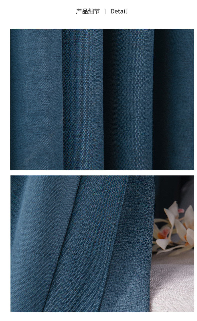 Rèm Vải Thô Xanh CoBan Cho Không Gian Sang Trọng – 100% Polyester chống bụi , chống tia UV cản sáng 80%