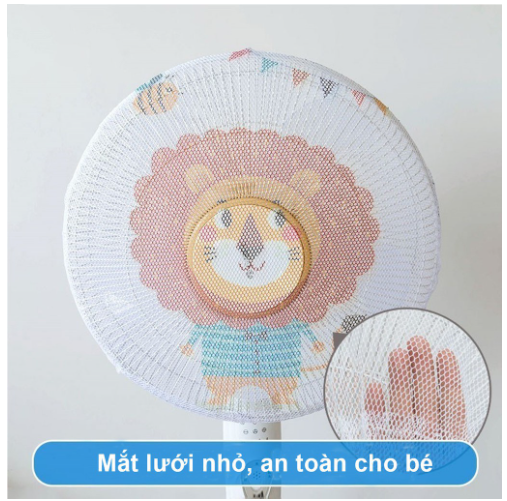 Lưới bọc quạt ngăn bụi bẩn hình thú băng thun co dãn đa năng tiện lợi cho mọi nhà GD751-BocQuat-nho