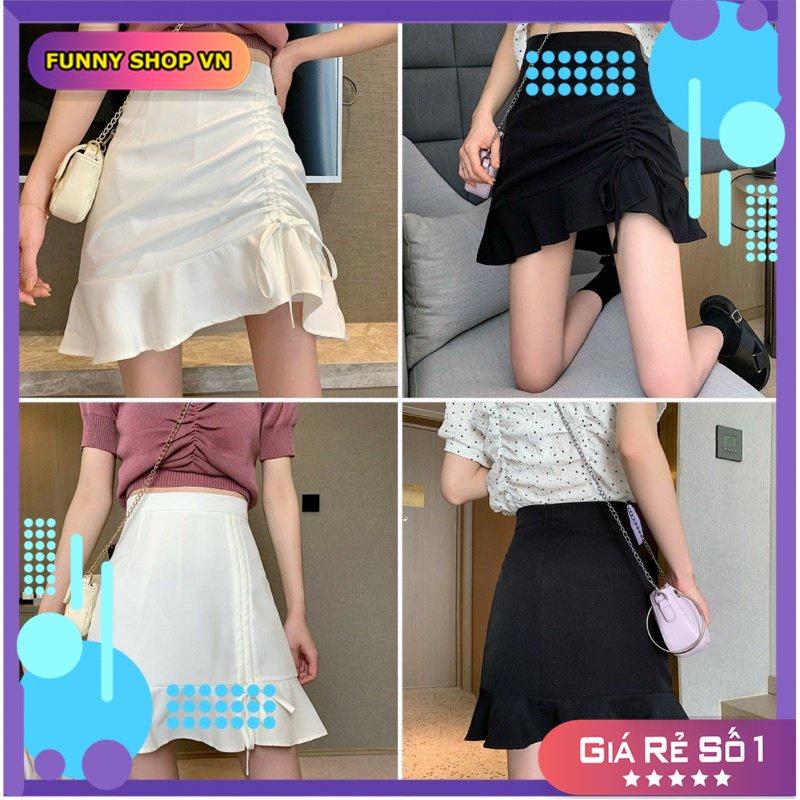 Chân Váy Nữ Dáng Chữ A Dây Rút Viền Bèo