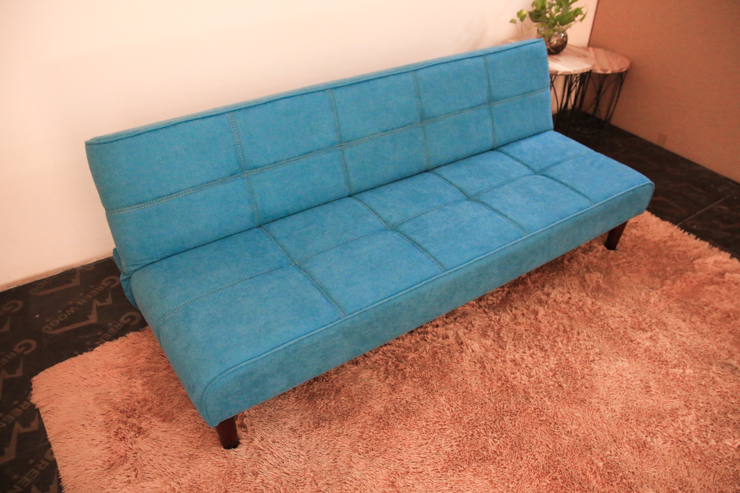 Sofa bed 3 trong 1 Juno sofa chân gỗ màu xanh ngọc