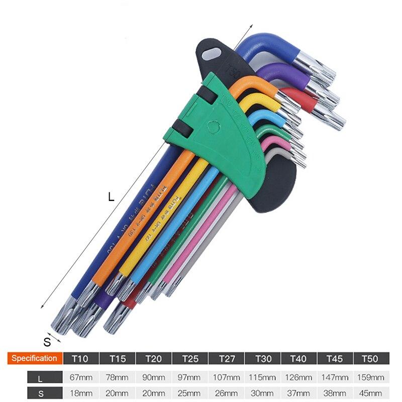 Bộ 9 Tua Vít Lục Giác Nhiều Màu Sắc Chống Mài Mòn Cho Xe Đạp / Xe Máy