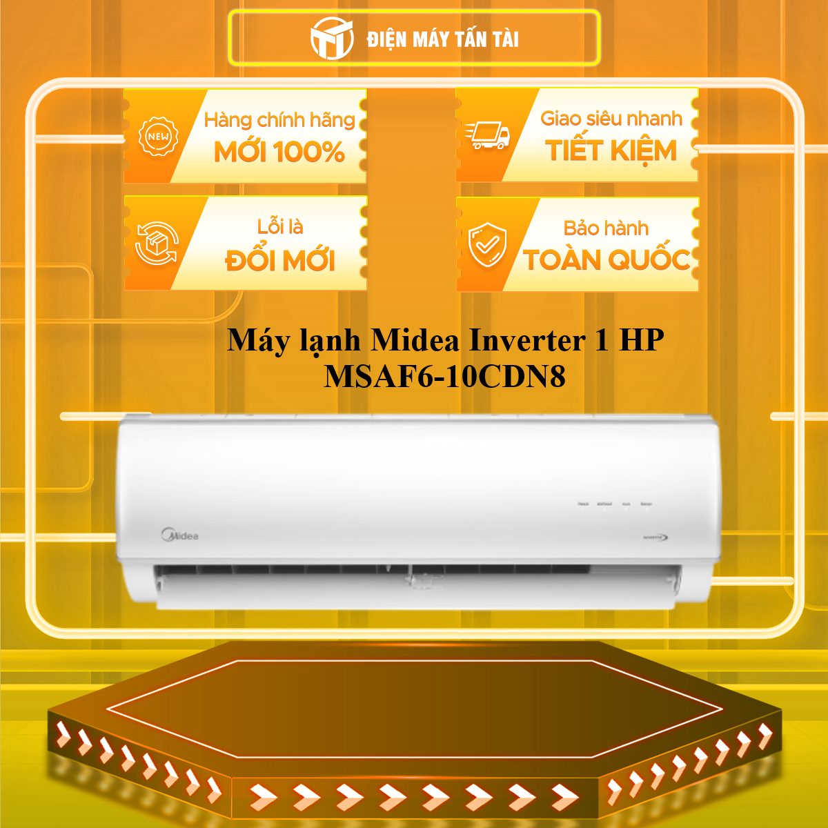 MSAF6-10CDN8 - Máy lạnh Midea Inverter 1 HP (9000 BTU) MSAF6-10CDN8 - Hàng Chính Hãng