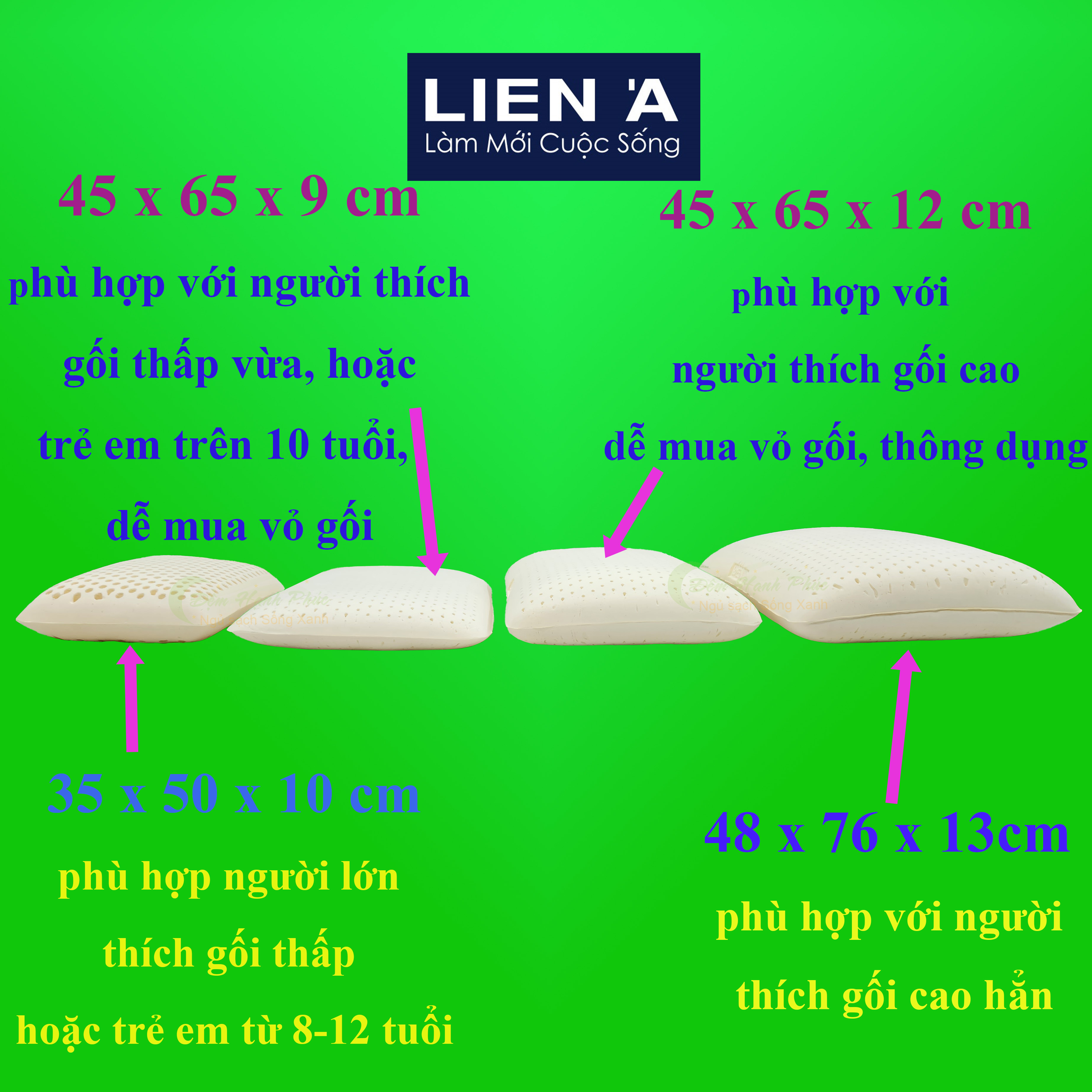 Gối Cao Su Liên Á Oval - Cao Su Thiên Nhiên 100%