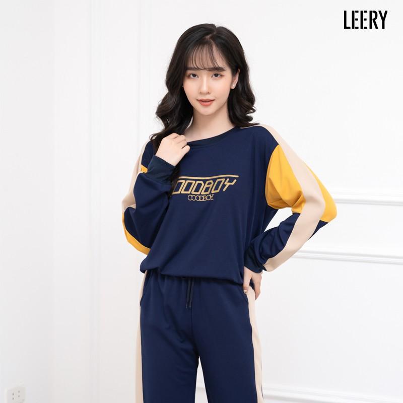 Bộ thu đông nữ LEERY Set thể thao nữ mặc nhà đi chơi sang chảnh chất umi Hàn cao cấp BTT-01