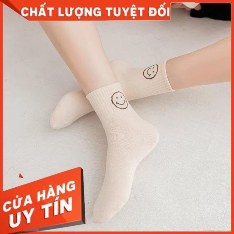 Tất nữ cổ cao cotton thiết kế mặt cười phong cách hàn quốc tcc1