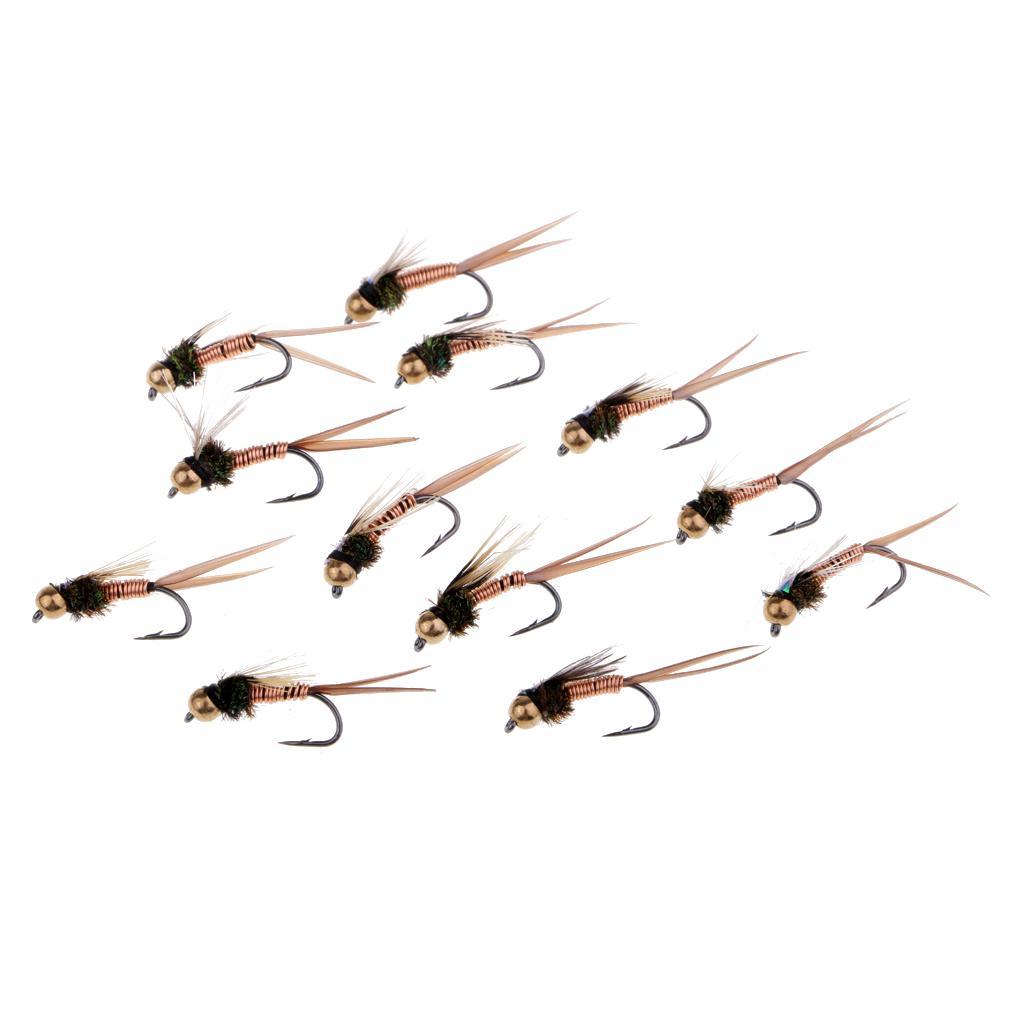 Fly Fishing Flies Bead Head Fast Sinking Wet Flies Lure For Bass Salmon Carp