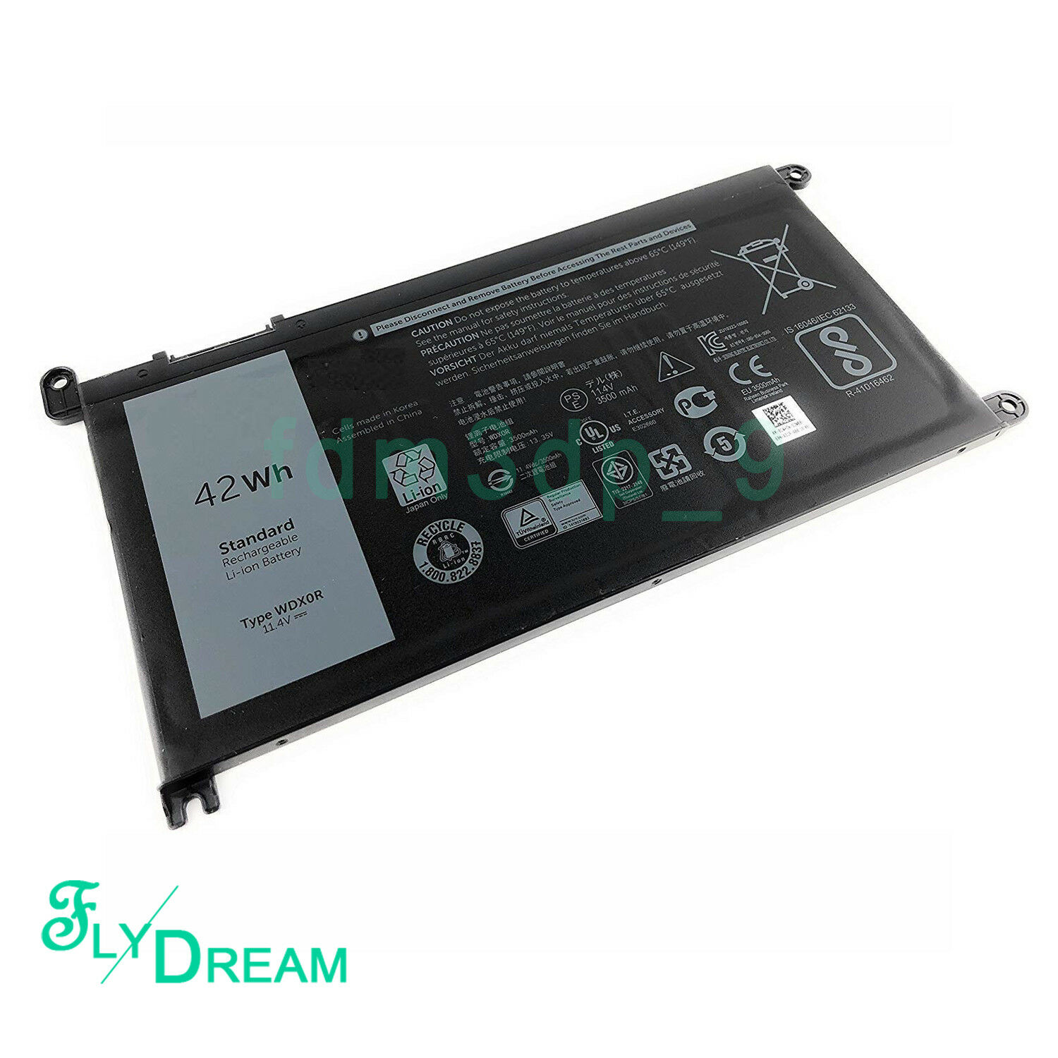 Pin battery dùng cho Dell Chromebook 11 3180 3189 Y07HK 0Y07HK 51KD7 42Wh