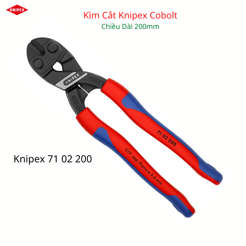 Kìm Cắt Knipex CoBolt Lưỡi Cắt 64 HRC Tay Cầm Êm Chiều Dài 200mm 71 02 200 - 71 12 200