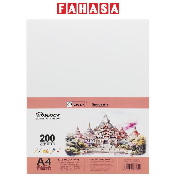 Giấy Vẽ Đa Năng Romance - A4 200gsm - Mix Media Paper - Zen Art TMG 8382 (10 Tờ)