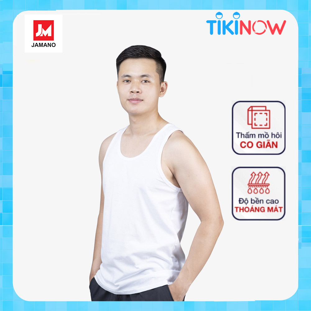 Áo ba lỗ nam, áo 3 lỗ nam sợi cotton Organic mềm mịn siêu thoáng mát thấm hút mồ hôi JAMANO