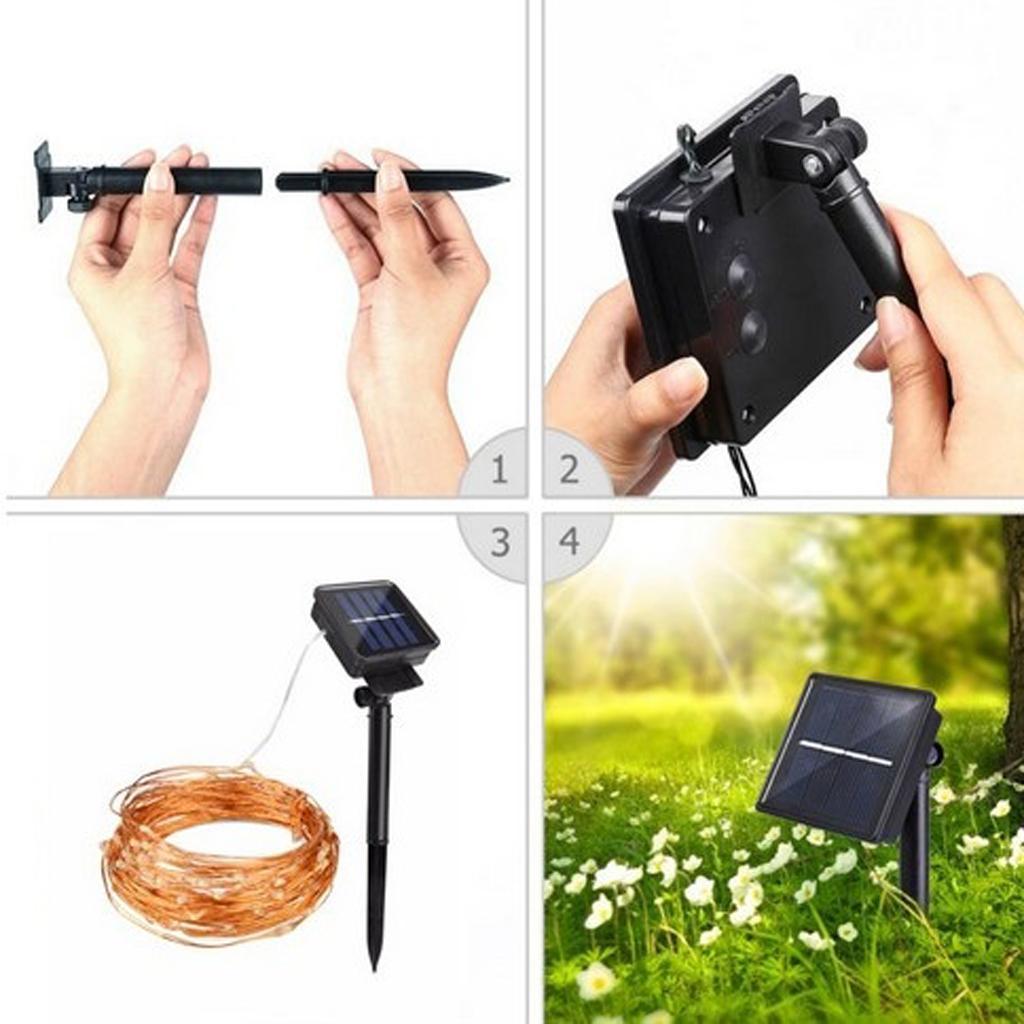 Outdoor Solar Powered 12m 100 LED String Lights Waterproof Lamp Colorful