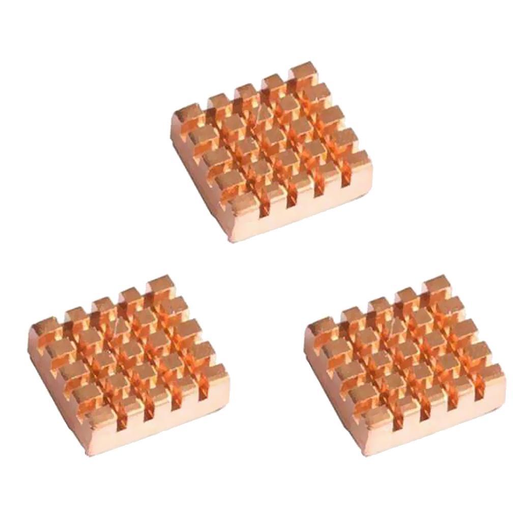 3 pieces Golden Cooling Copper Heatsink for Raspberry Pi 2/ for Raspberry Pi