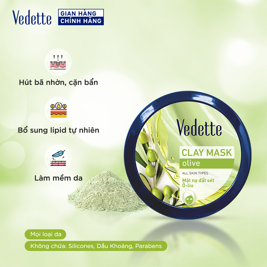 Mặt nạ đất sét Olive Vedette 145g