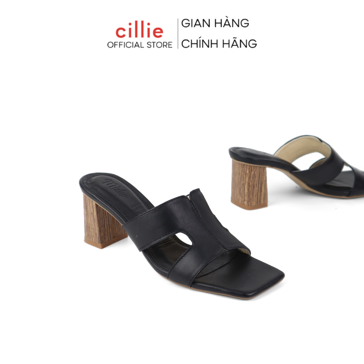 Guốc nữ thời trang dây quai đan độc đáo gót nhọn cao 7cm đi làm đi chơi Cillie 1056