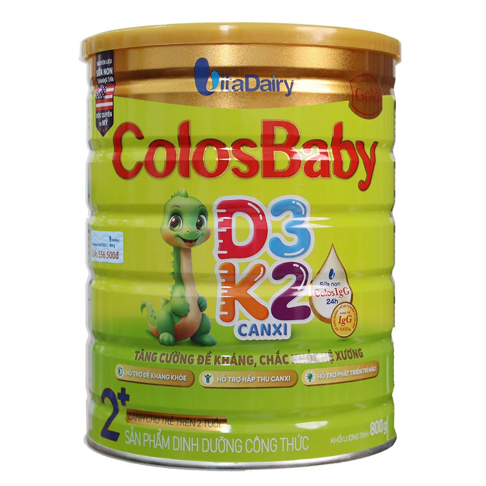 Sữa công thức Colosbaby D3K2 2+ lon 800g - Tăng cường đề kháng, Chắc khoẻ hệ xương