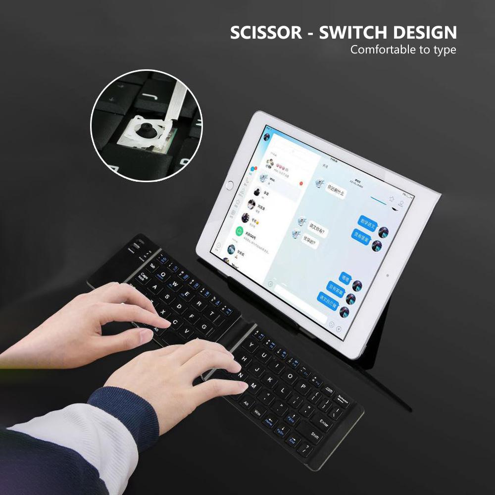 Ánh Sáng-Tiện Dụng Mini Không Dây Bluetooth Gấp Bàn Phím, có Thể Gập Lại Bàn Phím Số Không Dây Cho IOS/Android/Windows Ipad Máy Tính Bảng Điện Thoại