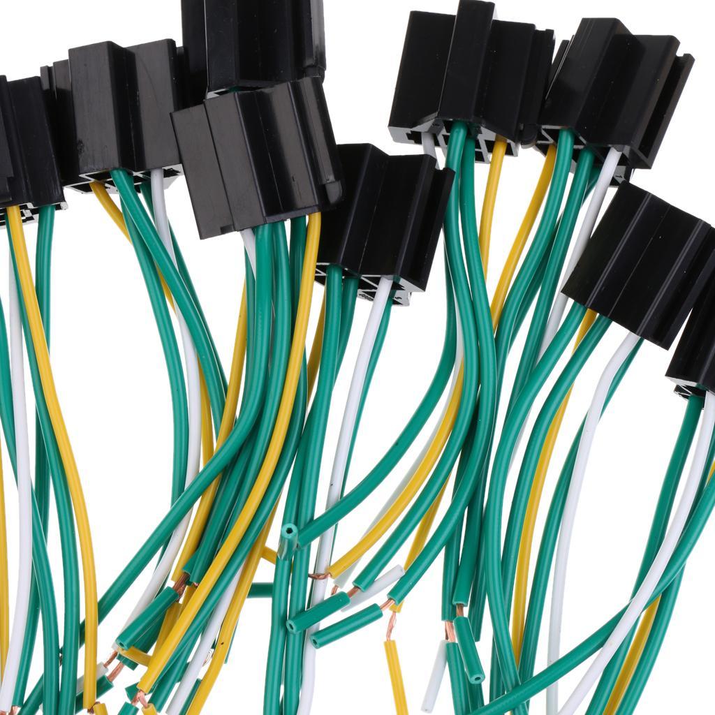 10 Pieces Prewired 5 Pin Automotive Car Relay Socket Holder 40A 12V 24V DC