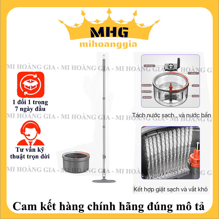 Cây lau nhà tự vắt 2 ngăn tách nước sạch nước bẩn riêng biệt Joybos M17 - Hàng nhập khẩu