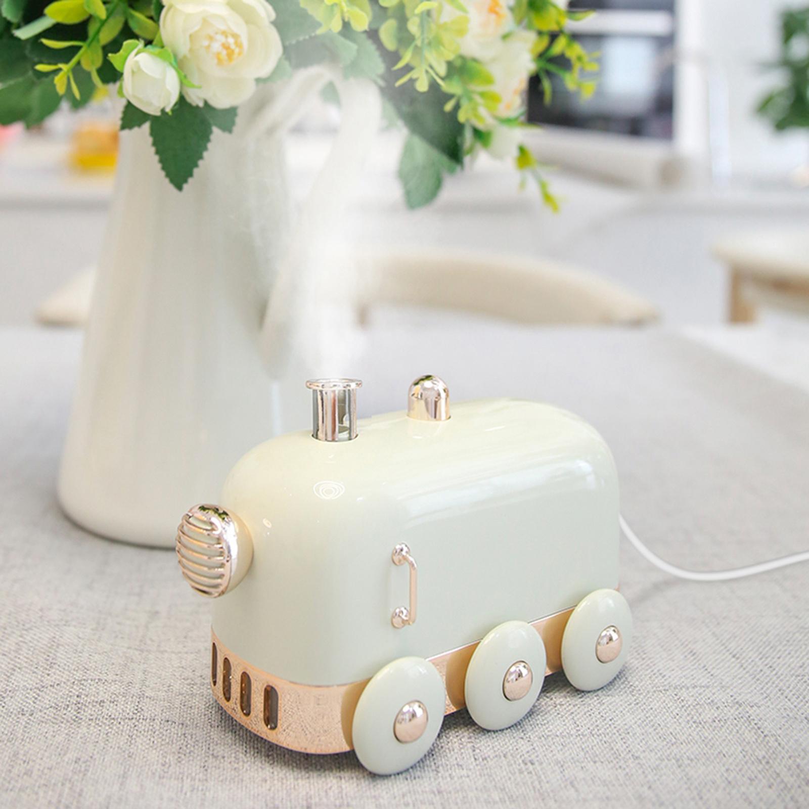 Mini Train USB Humidifier, Desktop Personal Portable Humidifier, Ultra Quiet LED Night Light Function USB Small Diffuser for Office, Bedroom, 300ML
