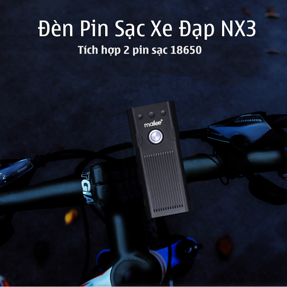 Hình ảnh Bộ Đèn Pha Trước Xe Đạp Có Sạc USB Siêu Sáng Cao Cấp Chống Nước và Đèn Hậu Phía Sau Dành Cho Xe Đạp Địa Hình, Xe Đạp Thể Thao Giúp Đạp Xe An Toàn Ban Đêm - Hàng Chính Hãng