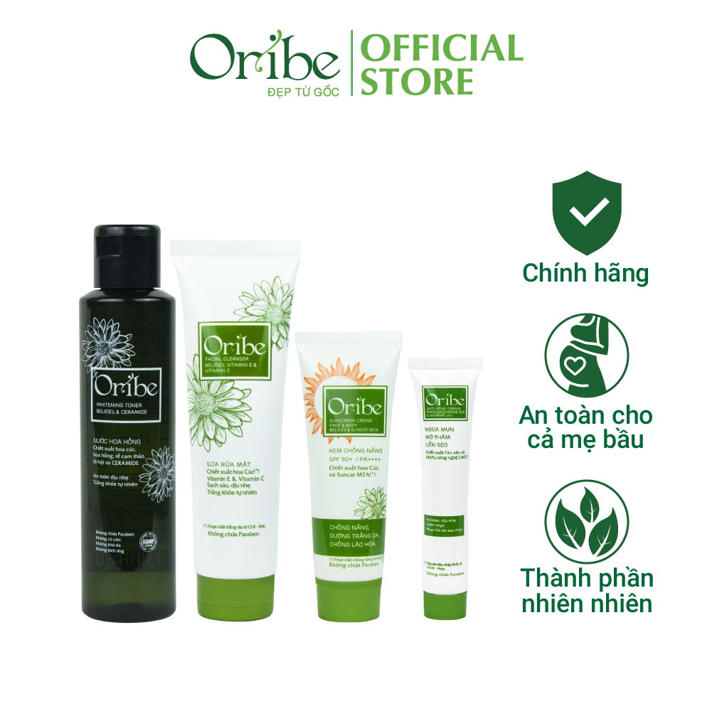 Bộ Chăm Sóc Da Cơ Bản Oribe - Ngừa Mụn, Sạch Sâu - Chống Nắng Hiệu Quả