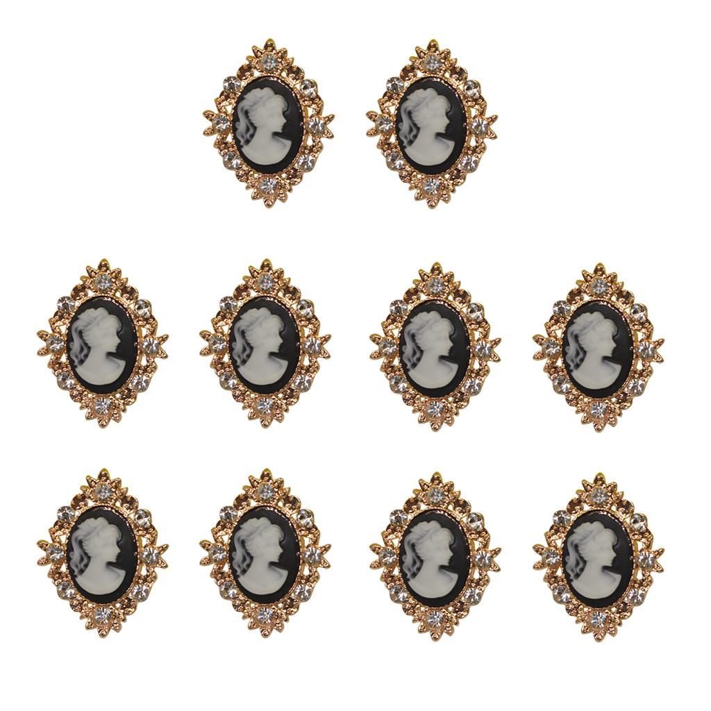 20Pcs Crystal Rhinestone Button Oval Acrylic Embellishments Phone Case Decor