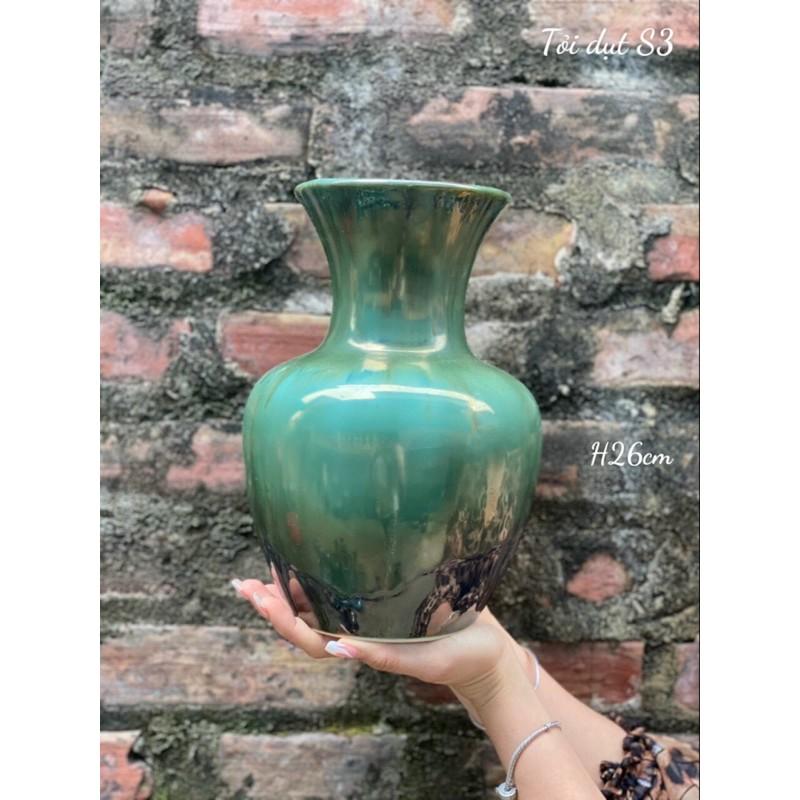 Lọ hoa dáng tỏi men hoả biến SẴn Hàng cao 26cm