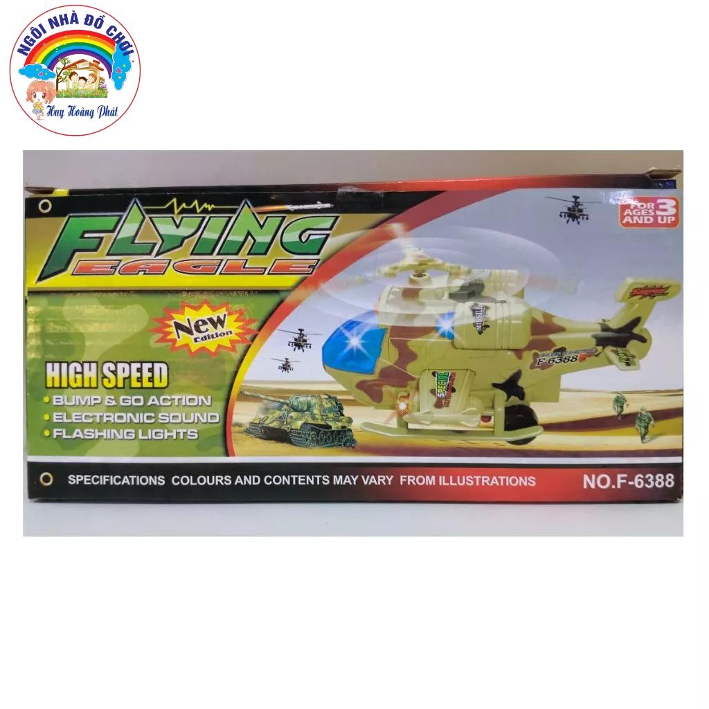 Đồ chơi Máy bay quân sự- FLYING EAGLE. Có đèn flash và có tiếng nhạc. Kích thước máy bay: Dài 24cm* Ngang 18cm* Cao 12cm