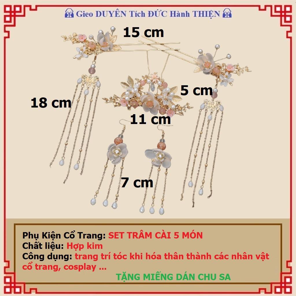 Phụ kiện cổ trang Set trâm cài cổ trang 5 món (có sẵn tại Hà Nội)