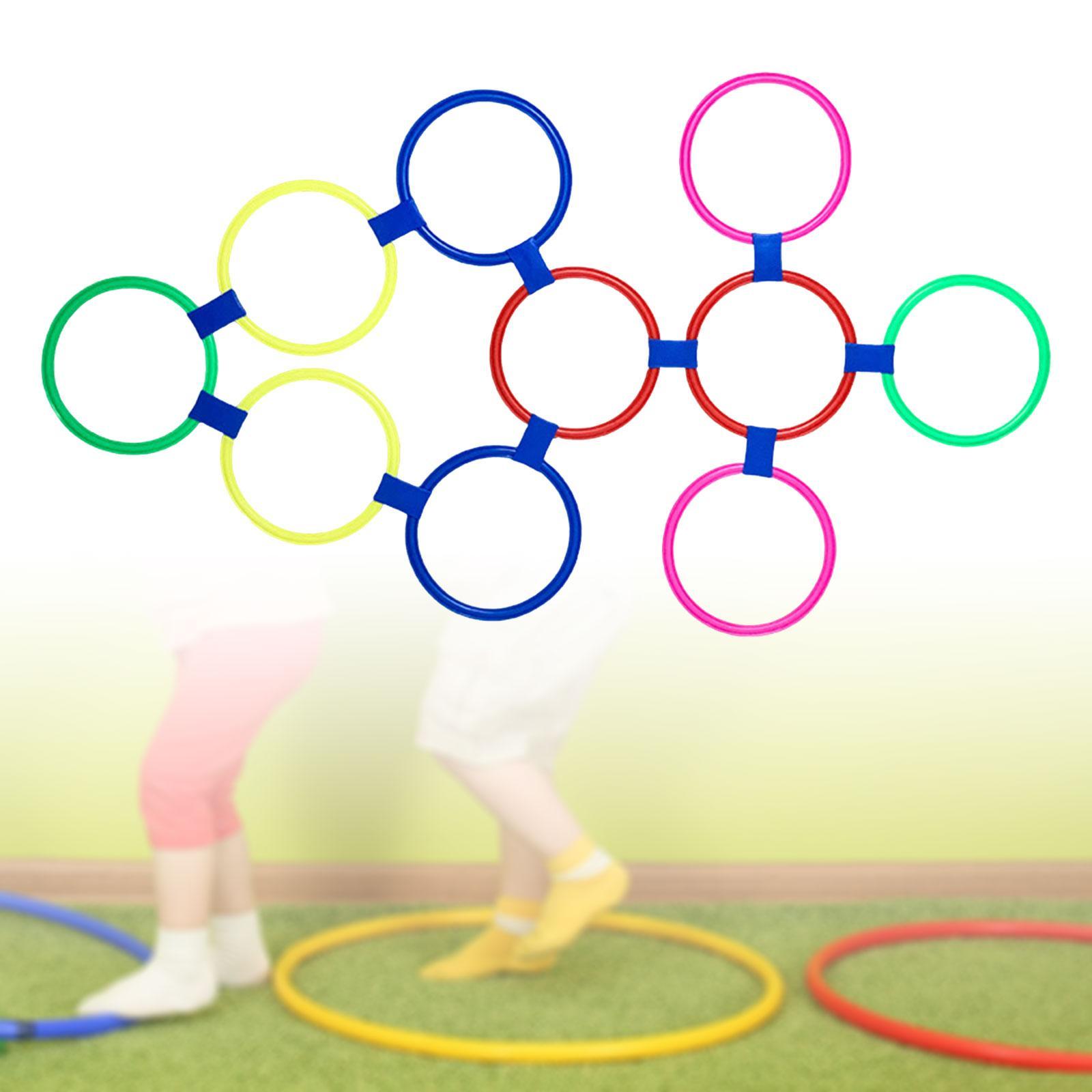 10x Speed Agility Training Rings Speed Agility Rings Set Multifunction with 10 Buckles Sports Speed Set for Adults Football