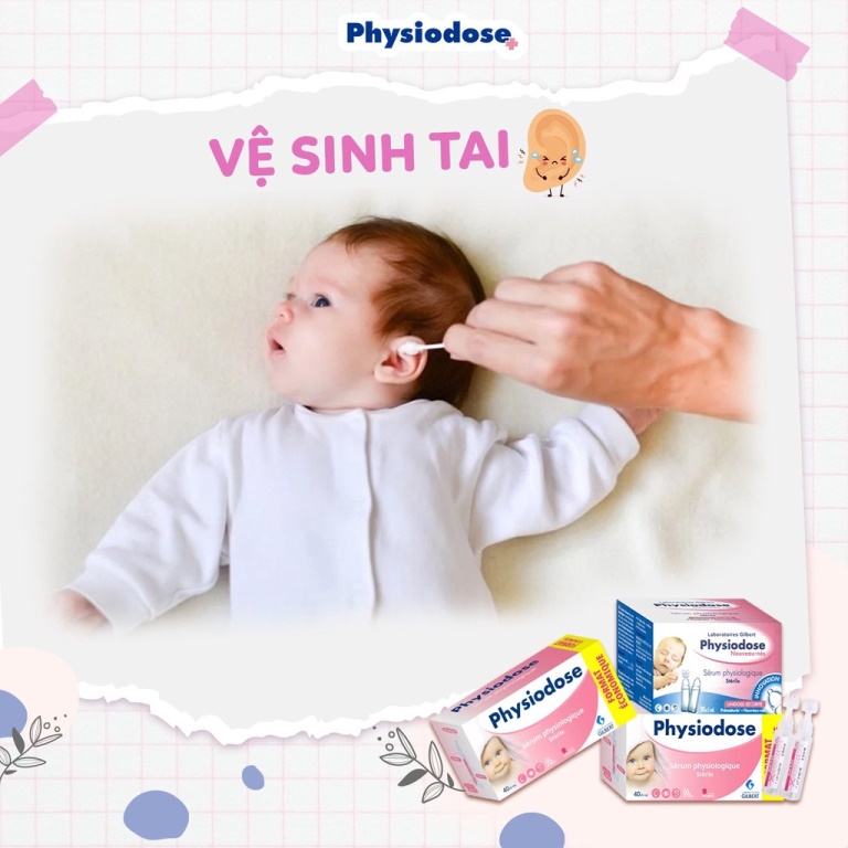 Nước Muối Sinh Lý Hồng Physiodose Pháp cho Bé - Vệ sinh răng miệng rơ lưỡi , rửa mũi DR. PAPIE / DR PAPIE