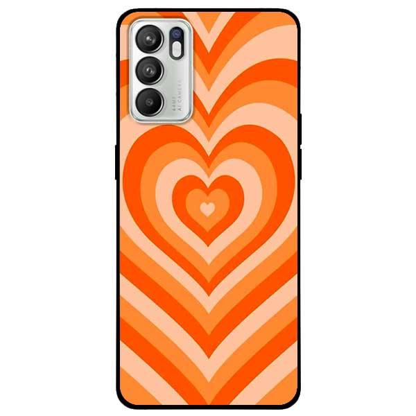 Ốp lưng dành cho Oppo Reno 6 - Reno 6 5G - Reno 6Z 5G - Tim Cầu Vồng Cam