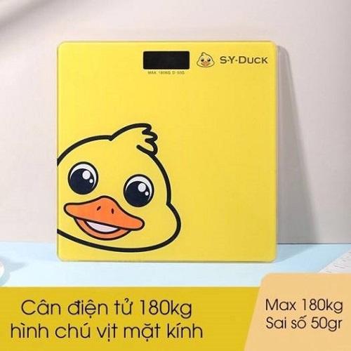 Cân Sức Khoẻ Điện Tử G Duck Vịt Vàng Màn Hình Led Siêu Dễ Thương Trọng Lượng 180Kg