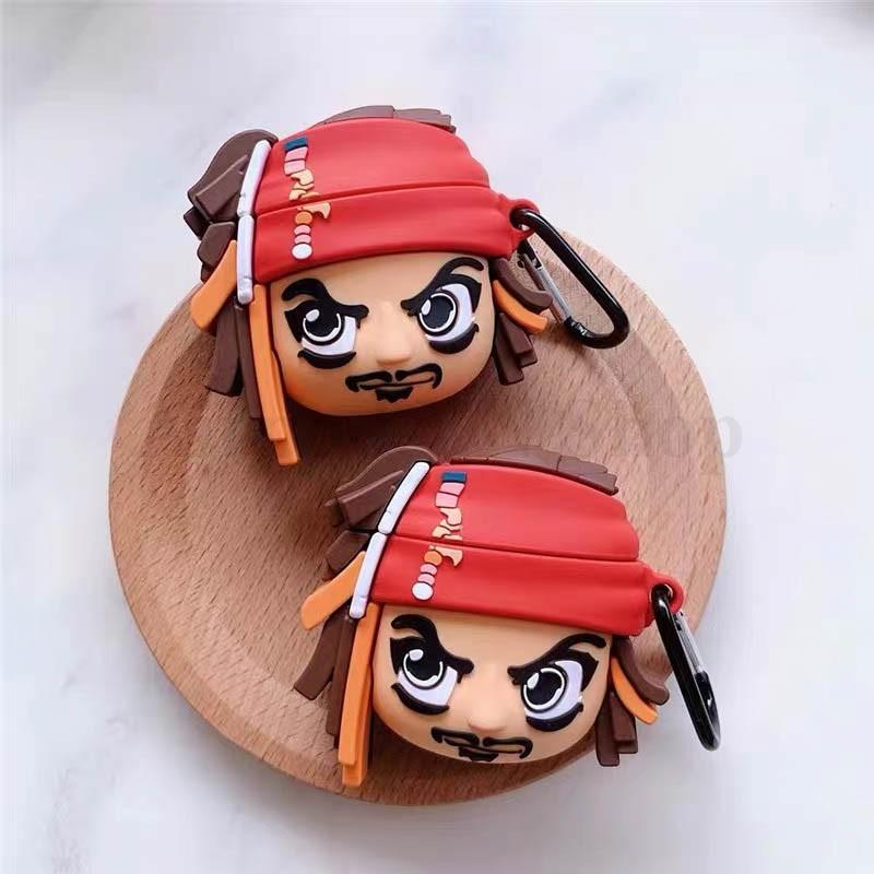 Bao Case Ốp dành cho airpod 1 và 2 cướp biển Jack kute silicon 3D cao cấp