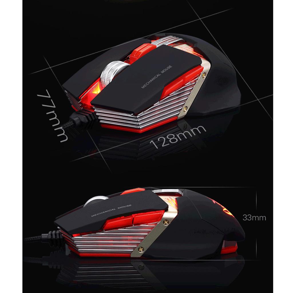 Ergonomic Optical Gaming Mouse 4000 DPI, Cable Length - 1.8m