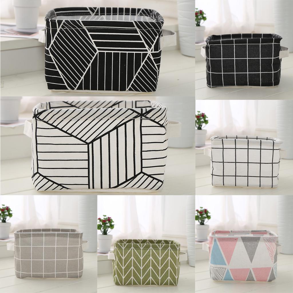 PE Lined Storage Basket Clothes Organizer Bag Bathroom Laundry Hamper 1#
