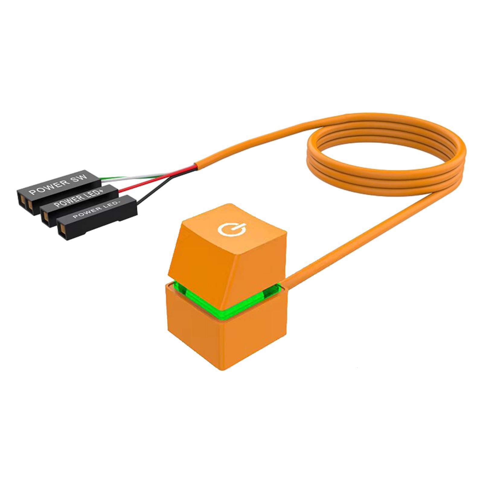 Desktop Computer Power Switch Colorful Light Effect External Start Power on/Off Button