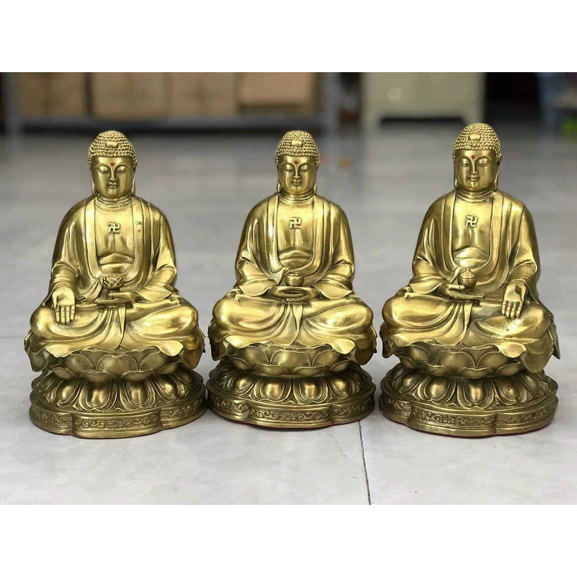 Bộ 3 phật tổ ngự đài sen - Vật phẩm phong thủy
