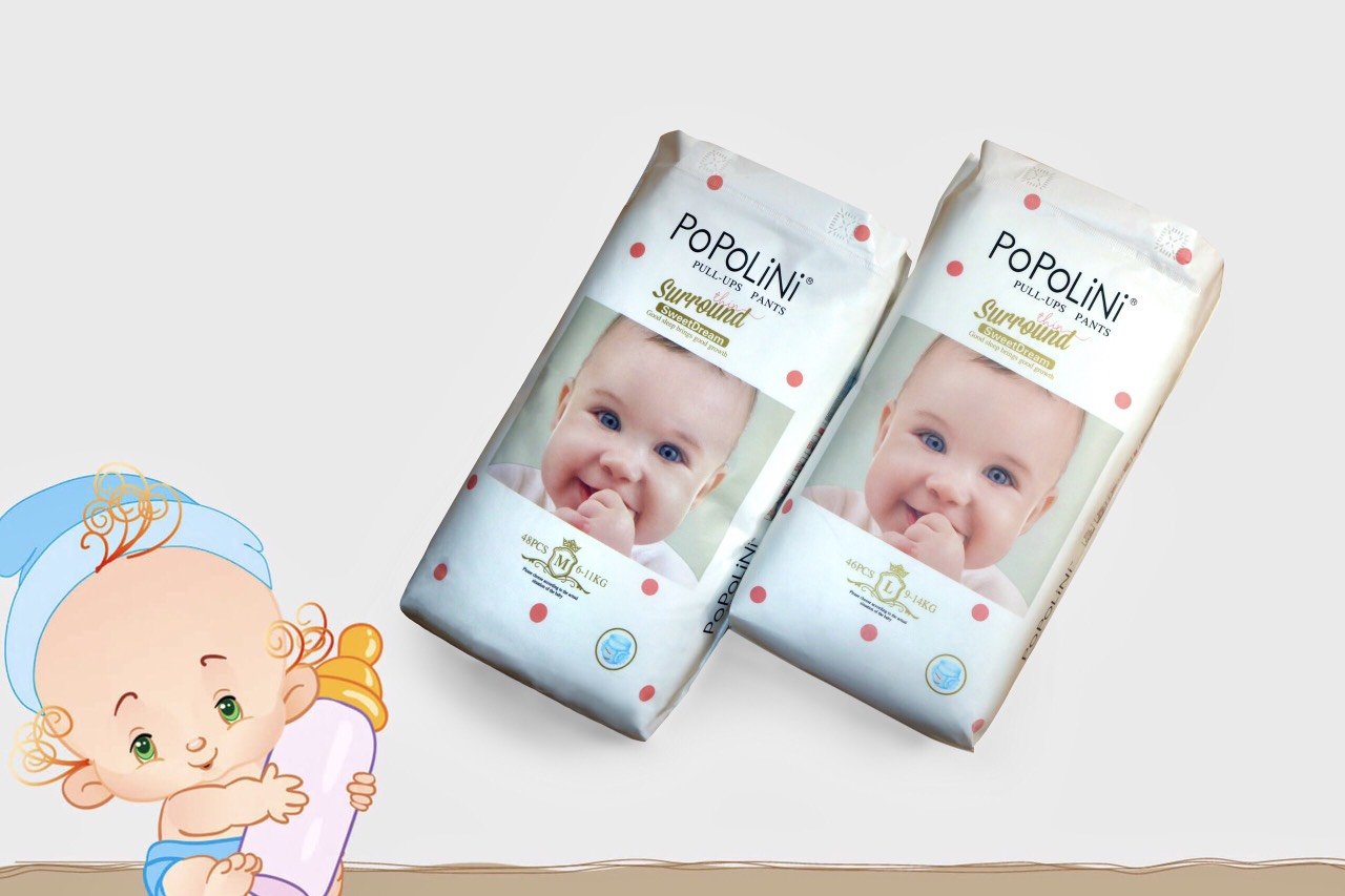 Tã quần Popolini size M 48 miếng 6-11kg