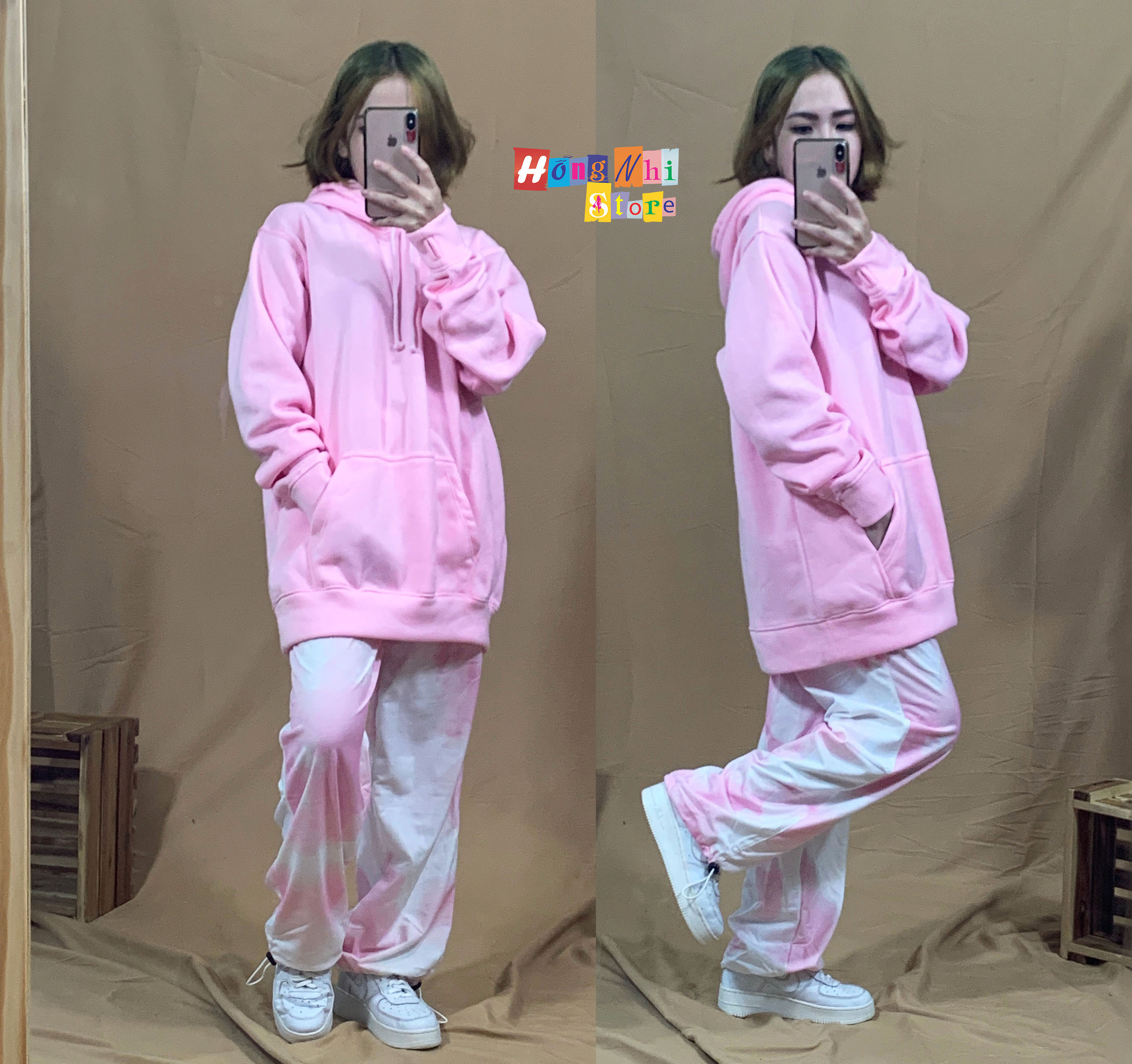 Áo Khoác Hoodie Trơn Ulzzang Unisex Màu Hồng Tươi Chất Nỉ Bông Cao Cấp Dáng Rộng Nam Nữ - MM
