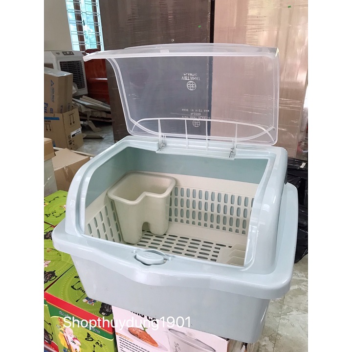 Rổ úp chén bát có nắp đậy gọn nhẹ ngăn bụi bẩn cao câp
