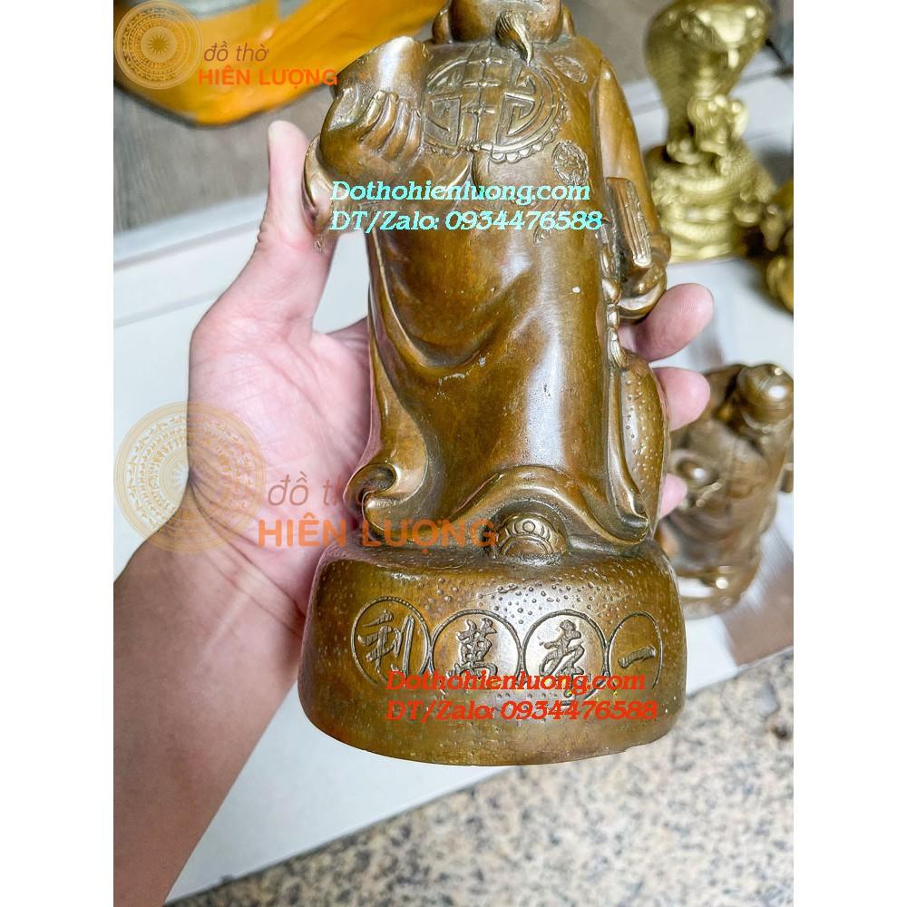 Tượng Lão Quản Gia Màu Nâu Bằng Đồng Thau Nguyên Chất Cao 22cm, Nặng 1,8kg