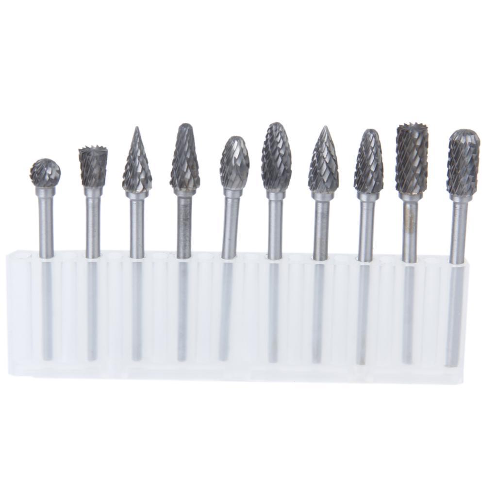 10pcs Tungsten Steel YG8 Carbide Rotary Burr for Deburring Polishing Metal