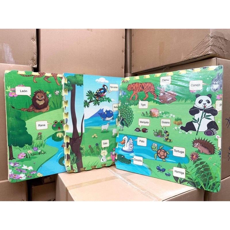 Thảm Xốp Ghép Lót Sàn Vân Gỗ, Hoạt Hình Kích Thước 60×60 CM