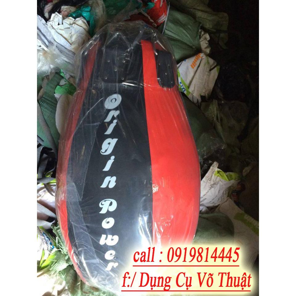 Võ Bao cát boxing chưa nhồi ruột hình quả lê cao cấp cao 80cm dk 45cm tặng kèm đai xích 8ly