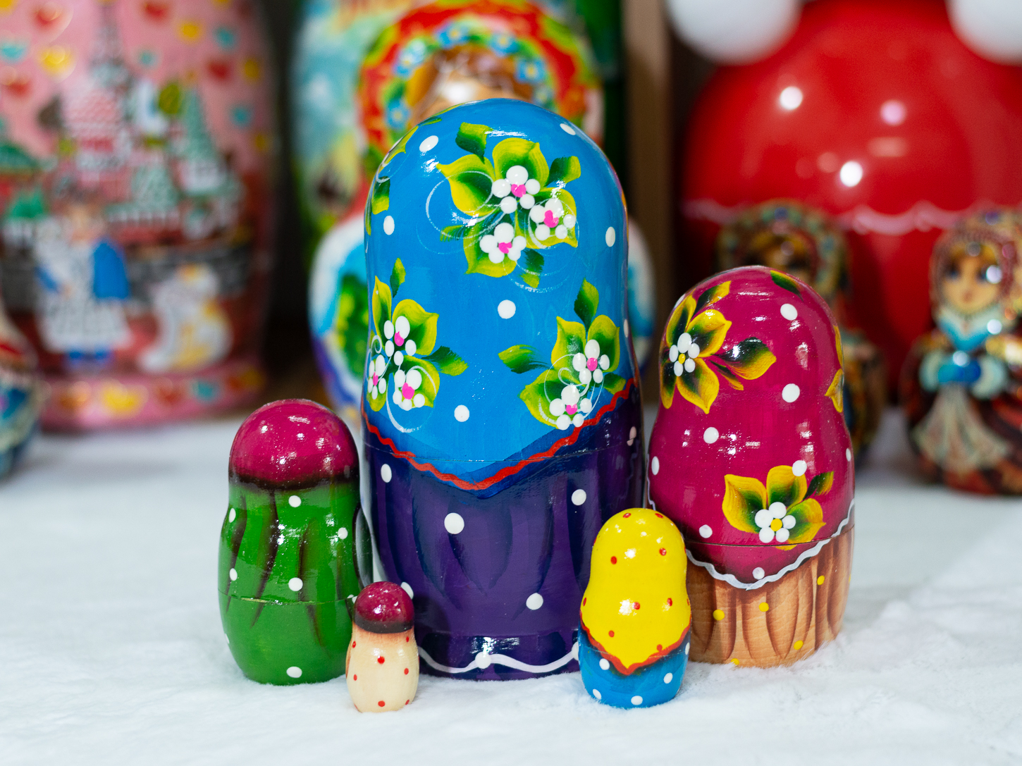 (SIÊU CUTE) BỘ BÚP BÊ NGA MATRYOSHKA 5 LỚP 15CM HÀNG LƯU NIỆM &quot;CÔ BÉ MISA ÔM GẤU&quot; CỰC ĐẸP VÀ DỄ THƯƠNG