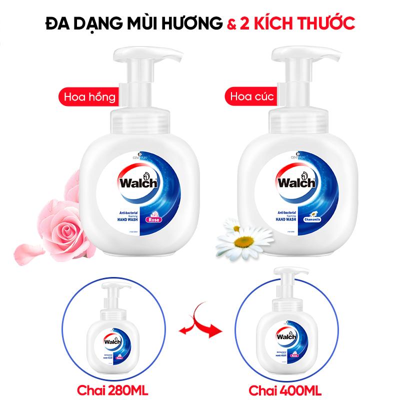 Bọt rửa tay kháng khuẩn Walch dưỡng da tay mềm mịn 400ml