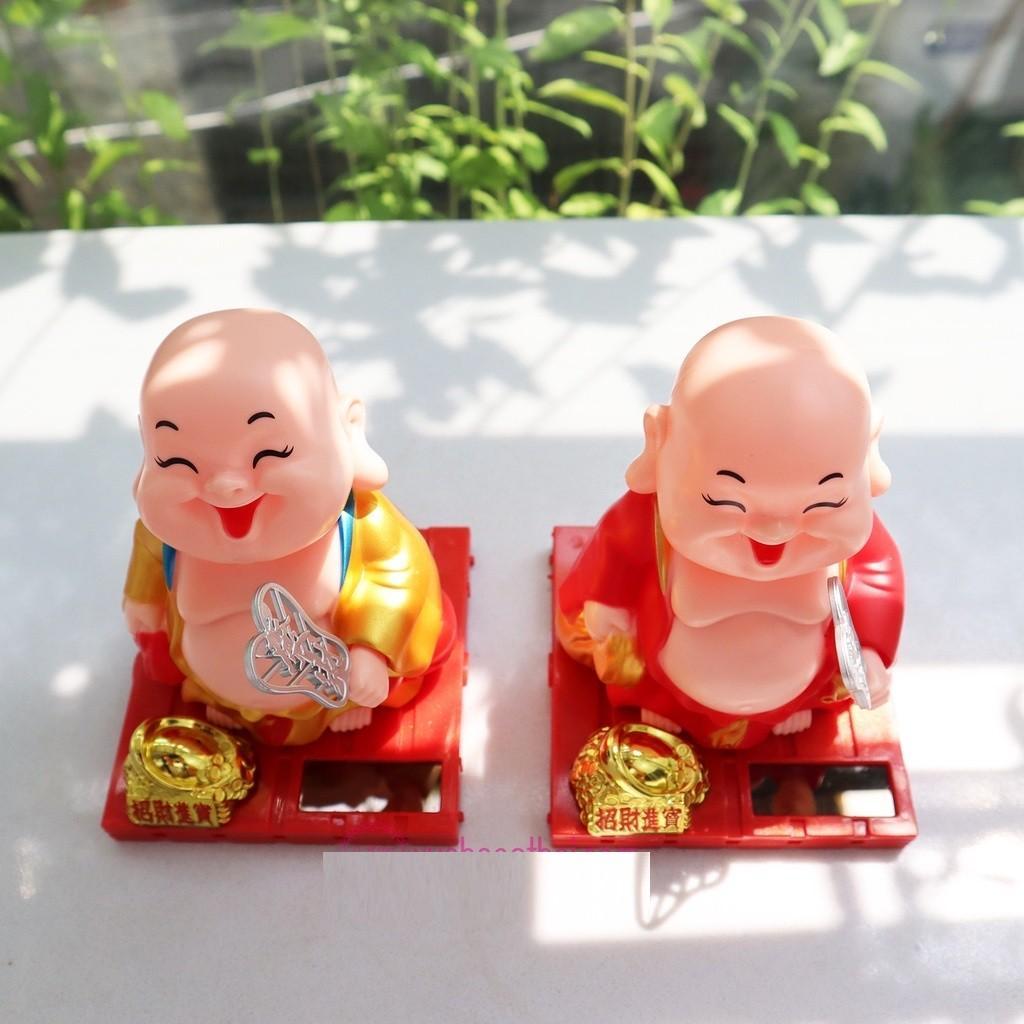 Tượng Phật Di Lặc Chibi Cười Gật Đầu Dùng Năng Lượng Mặt Trời - Mang lại sự thư thái, hoan hỷ, tài lộc cho gia chủ