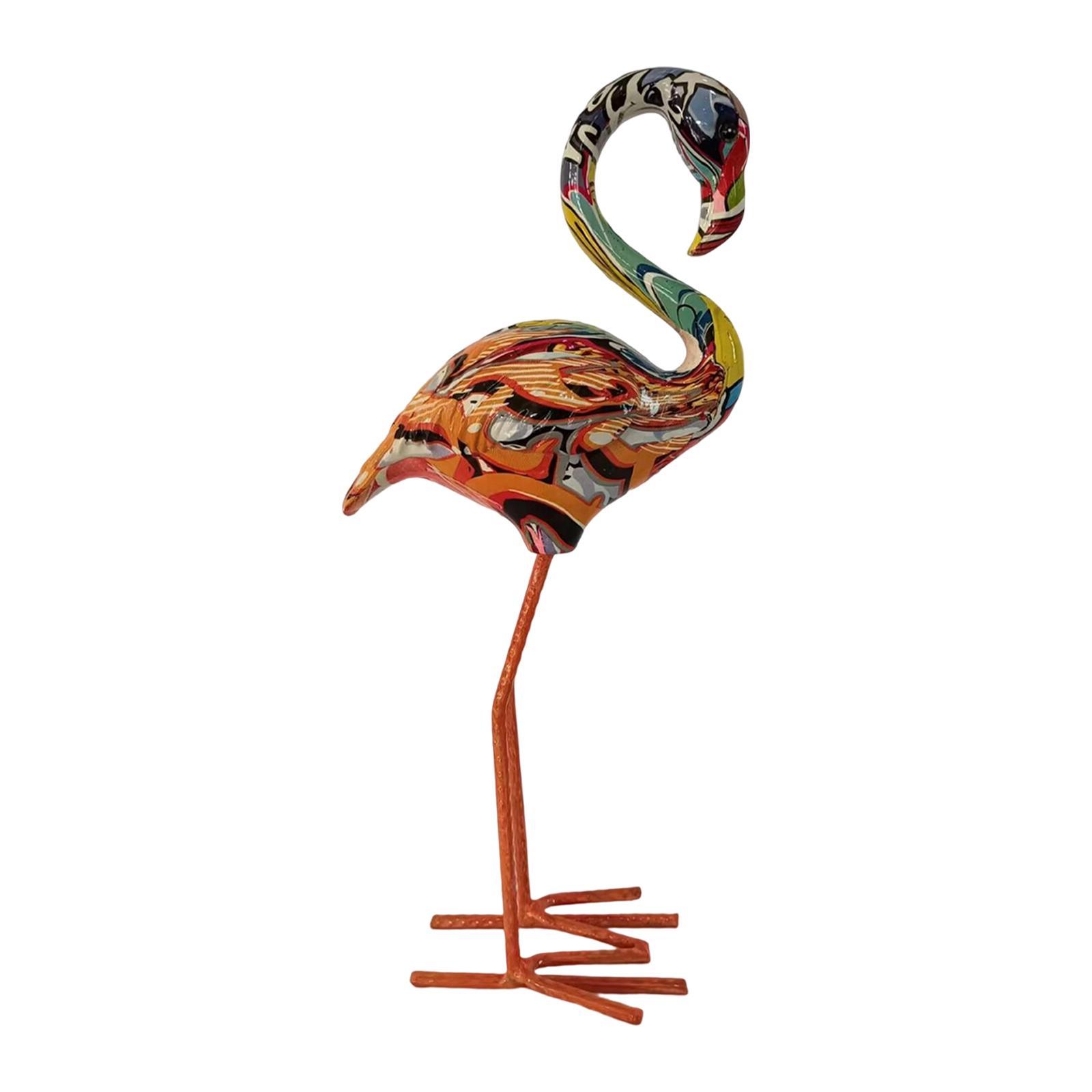Flamingo Garden Statue Birds Sculptures Home Resin Figurines for Yard Window