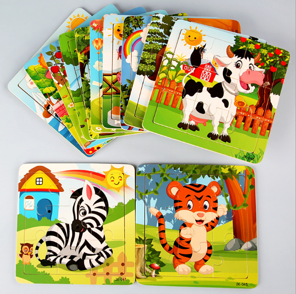 COMBO 5-10 tranh xếp hình 9 miếng puzzle - Đồ chơi ghép hình thông mình cho bé